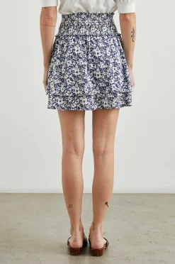 Vrouwen Rails Addison Rok - Marine Witte Textuur Bloemen