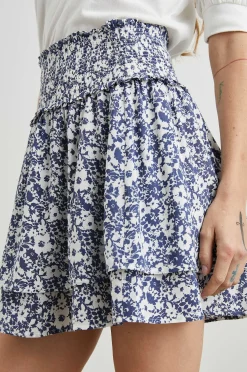 Vrouwen Rails Addison Rok - Marine Witte Textuur Bloemen