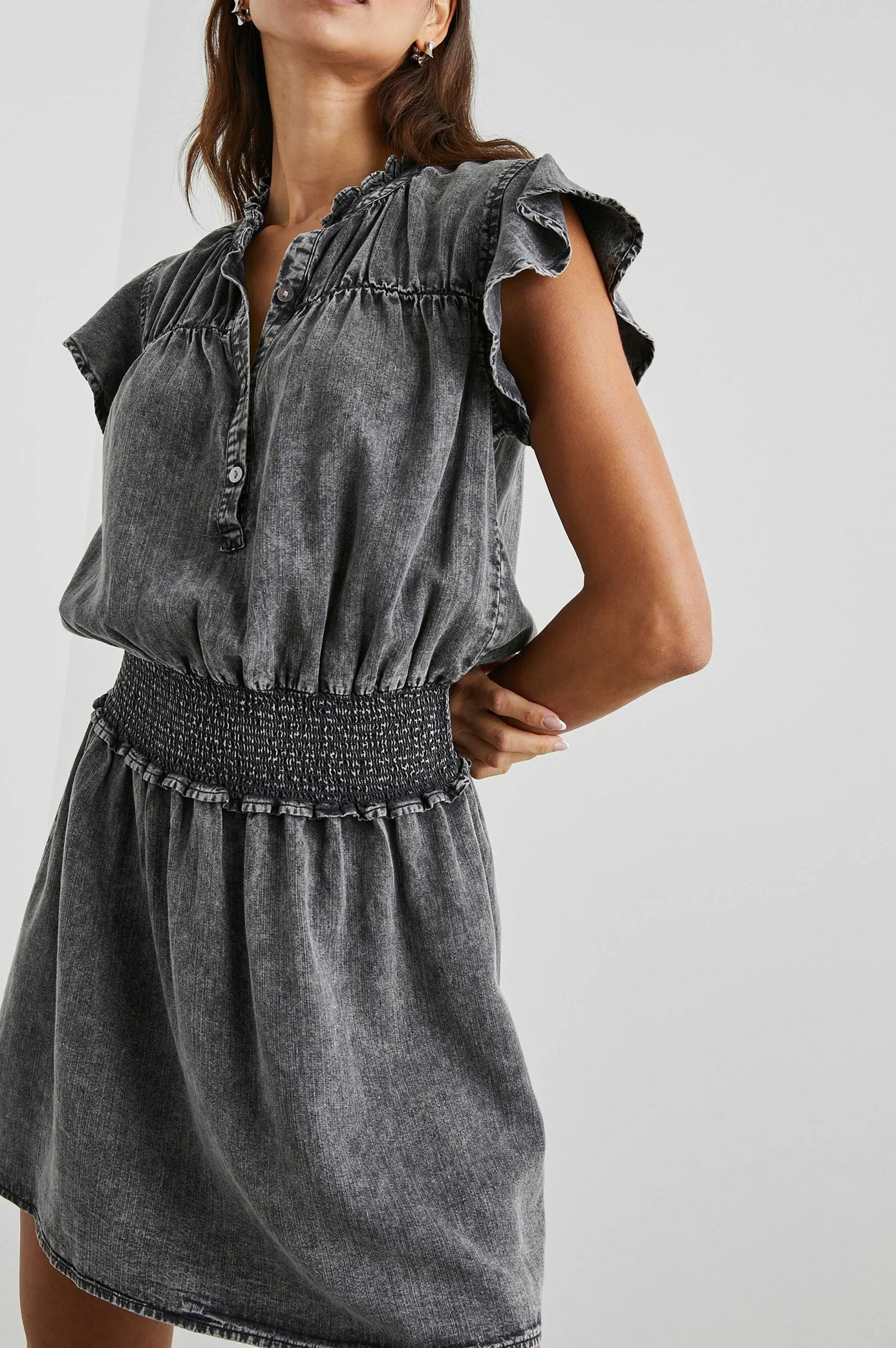 Vrouwen Rails Amina Jurk - Zwarte Acid Wash
