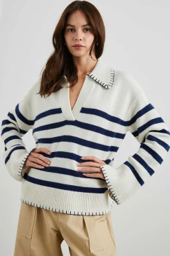 Vrouwen Rails Athena Trui - Ivoor Marine Stripe