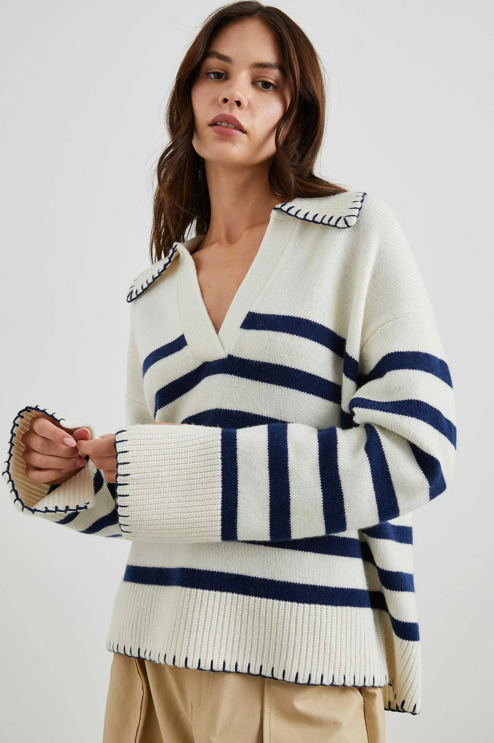 Vrouwen Rails Athena Trui - Ivoor Marine Stripe