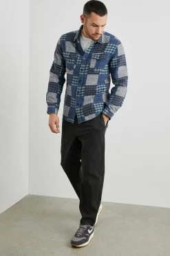 Heren Rails Banton Overhemd - Blauw Patchwork