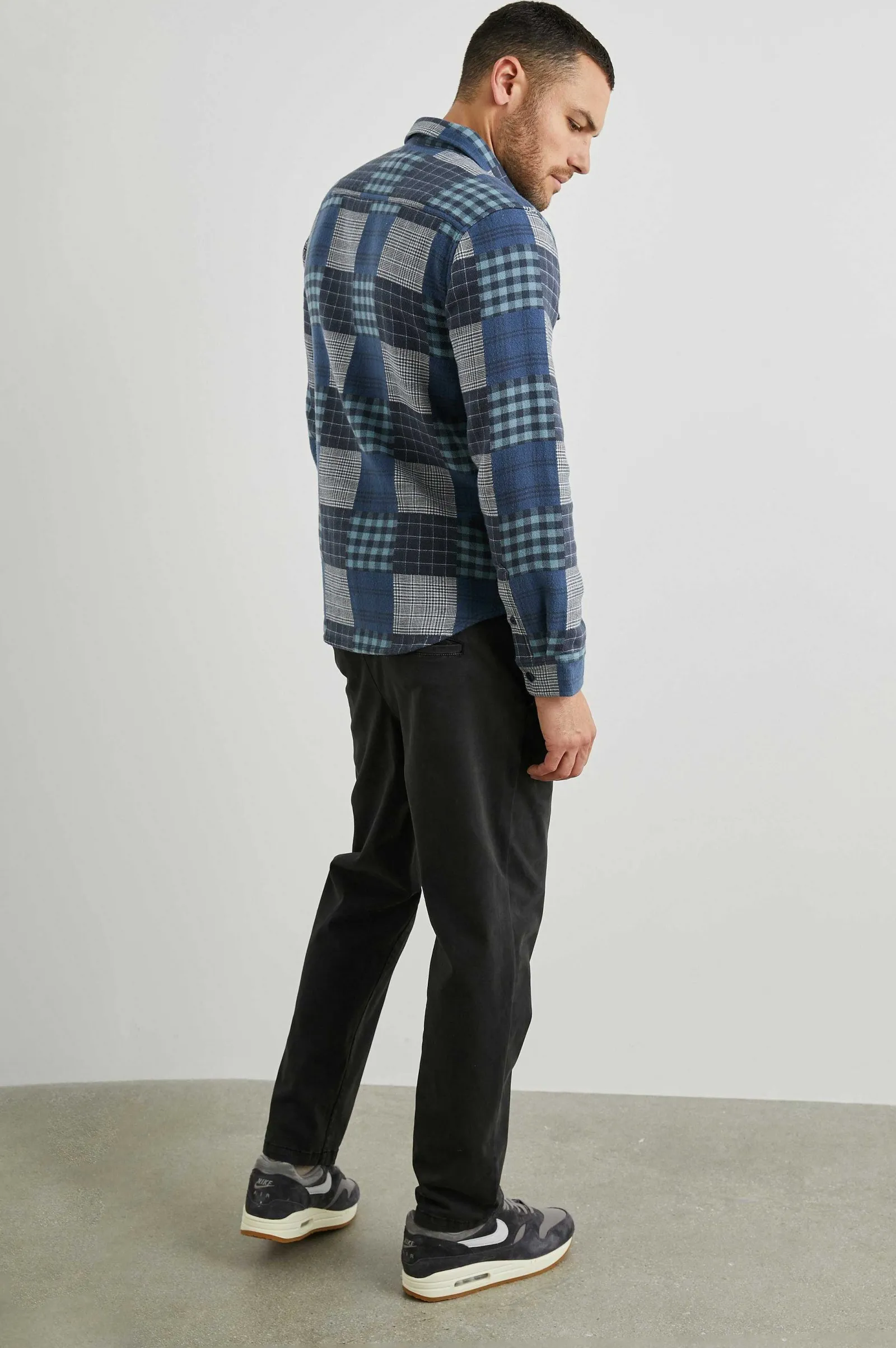 Heren Rails Banton Overhemd - Blauw Patchwork