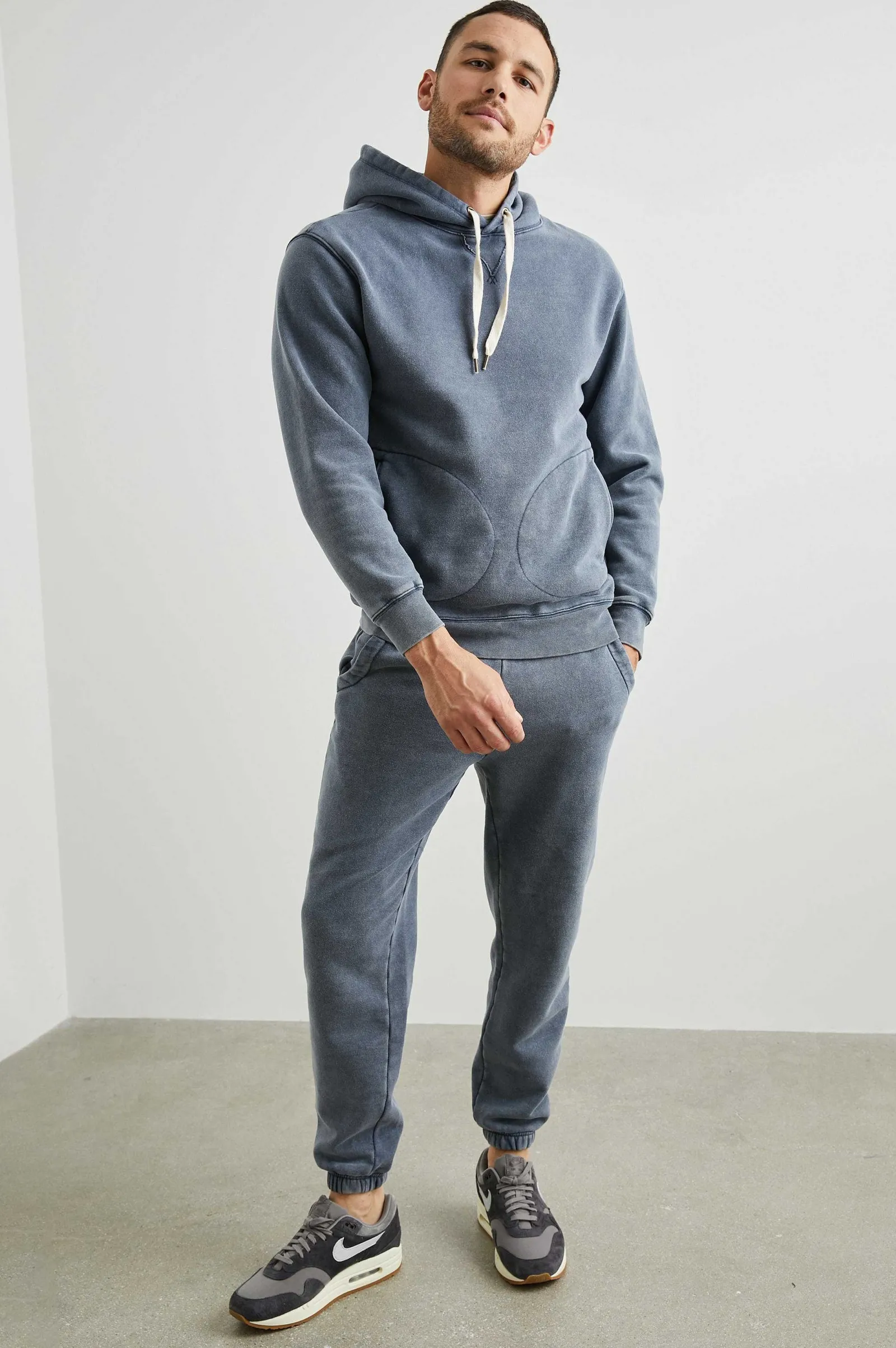 Heren Rails Basje Hoodie - Zongebleekte Marine