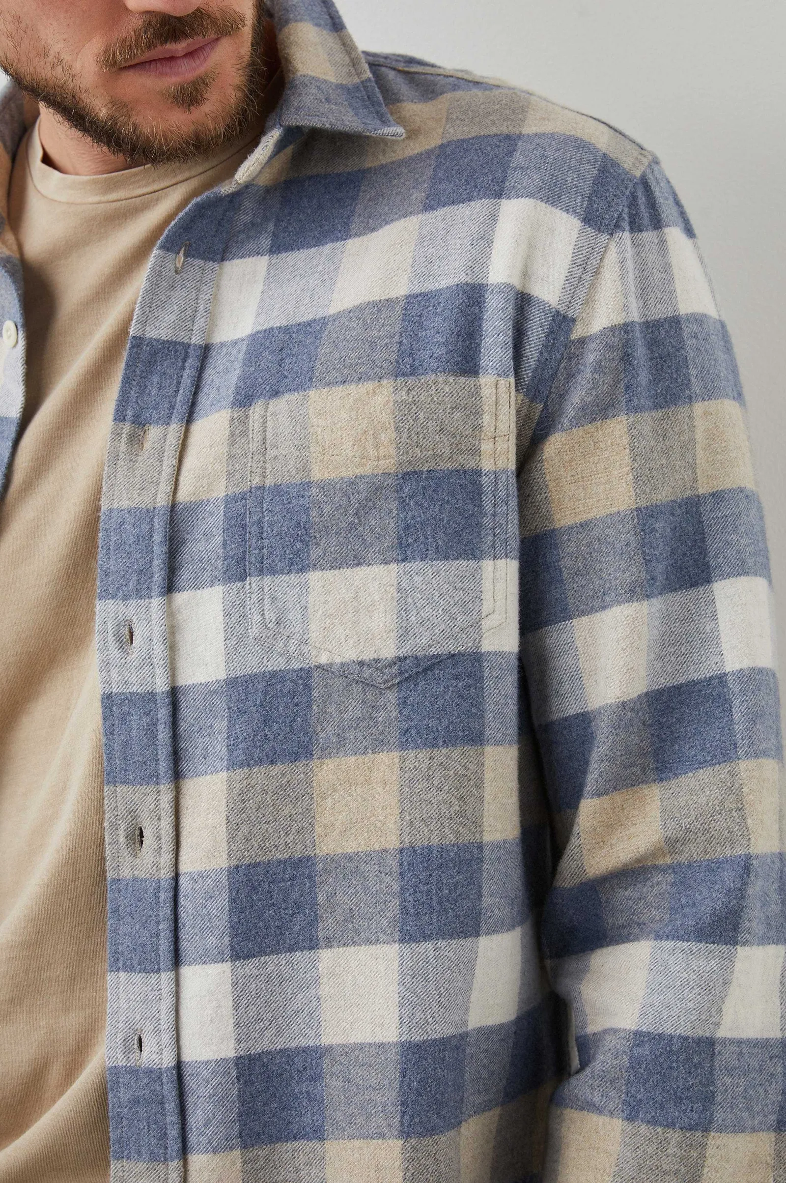 Heren Rails Bos Shirt - Mist Berk Haver Heide