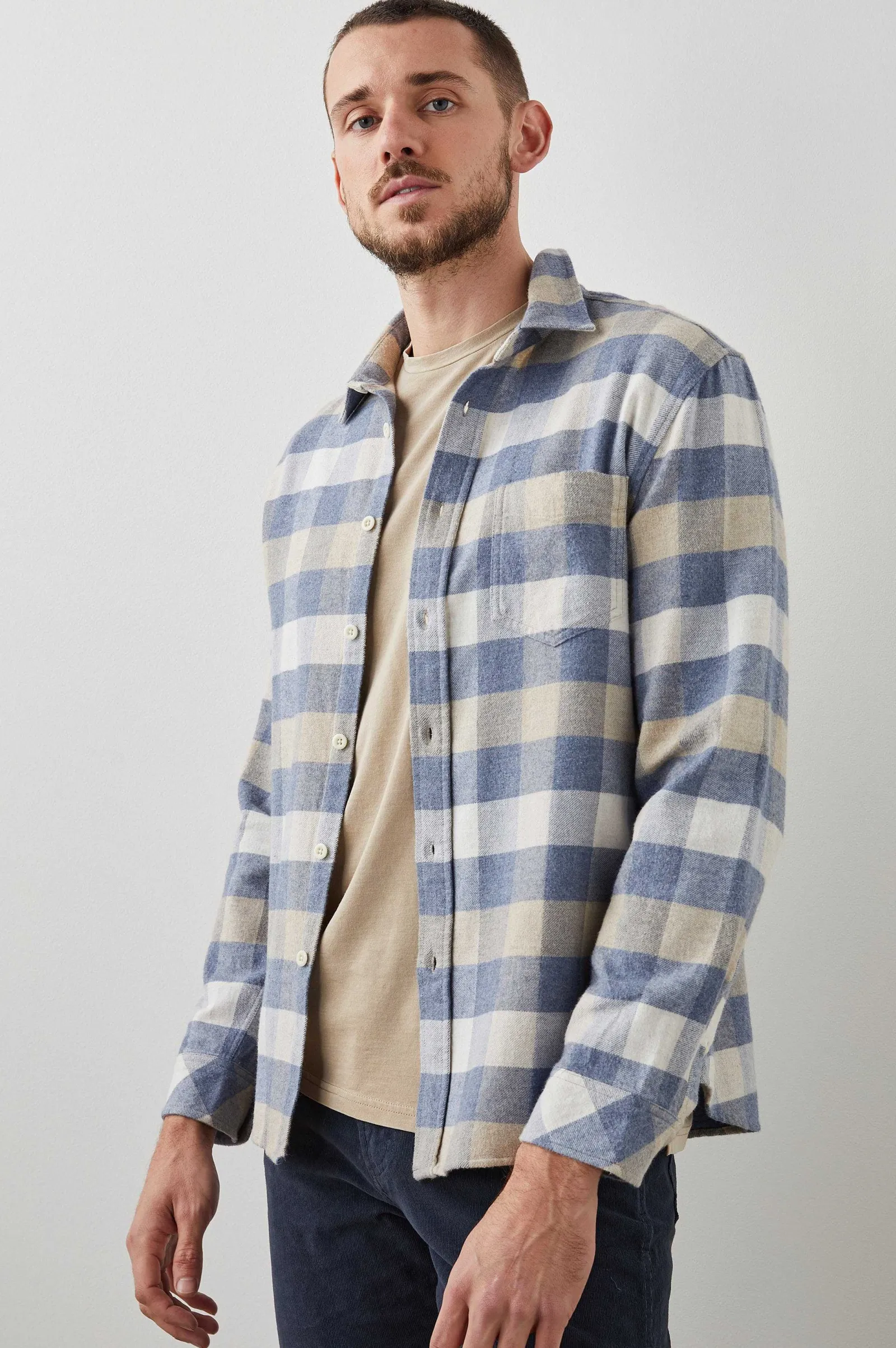 Heren Rails Bos Shirt - Mist Berk Haver Heide