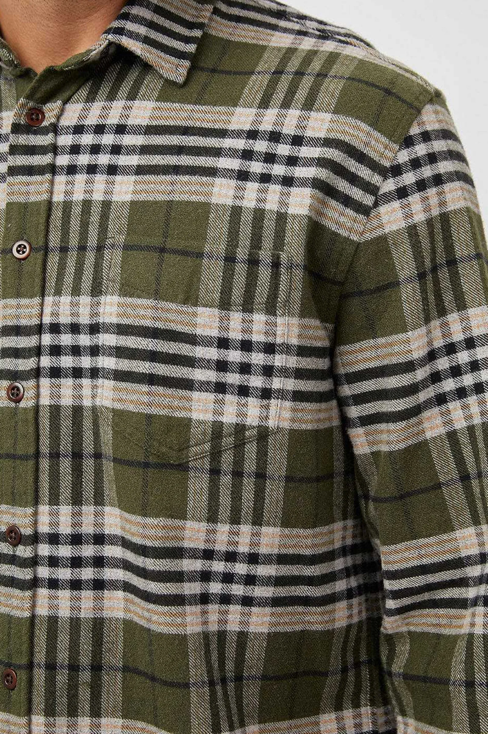 Heren Rails Bos Shirt - Tamarind Olive Glen