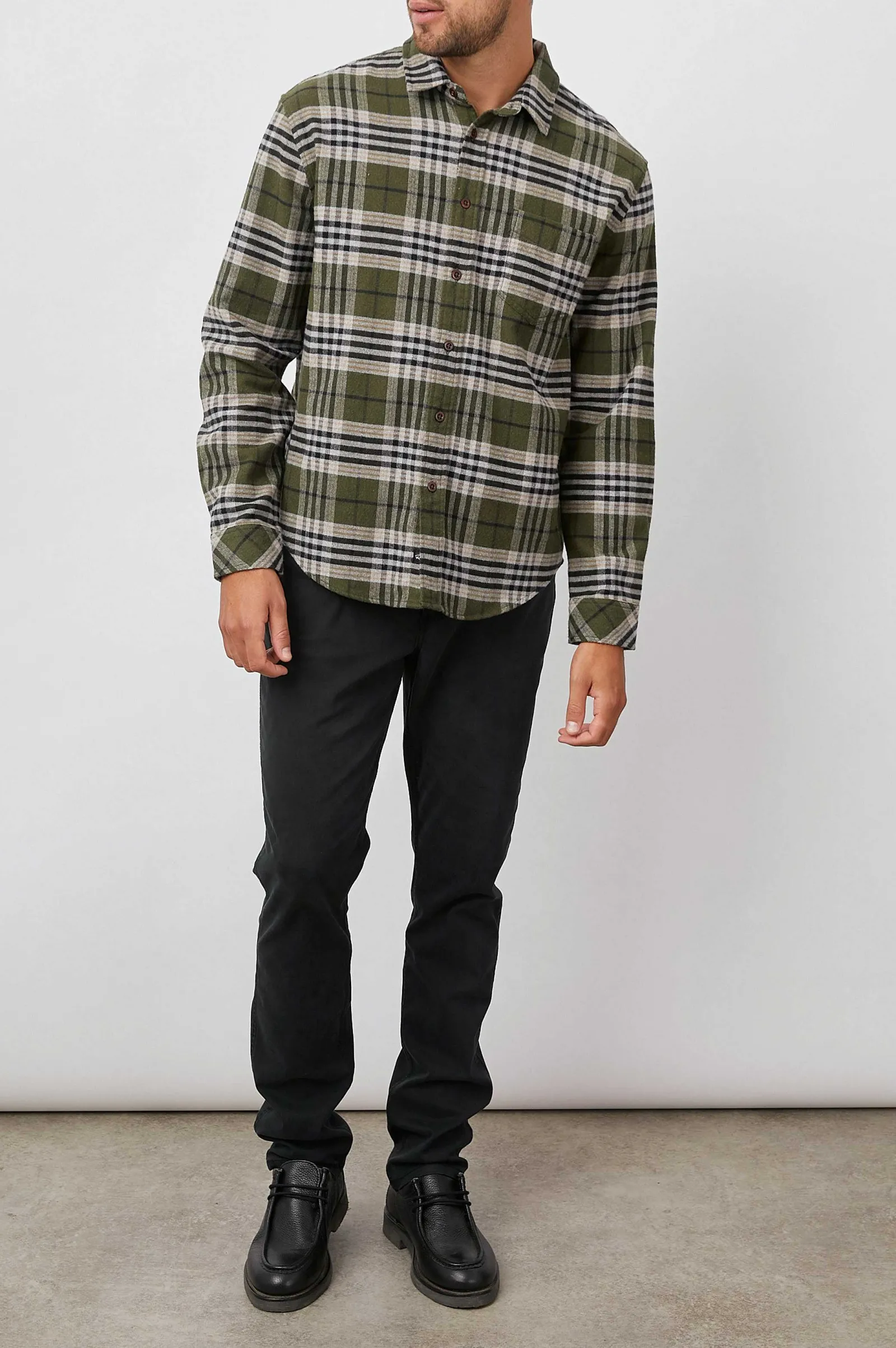 Heren Rails Bos Shirt - Tamarind Olive Glen