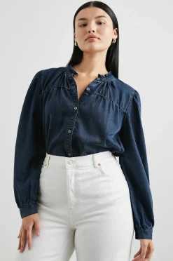 Vrouwen Rails Camille Top - Donkere Vintage Wash