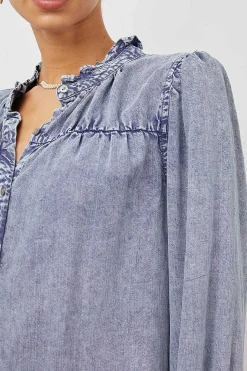 Vrouwen Rails Camille Top - Sapphire Acid Wash
