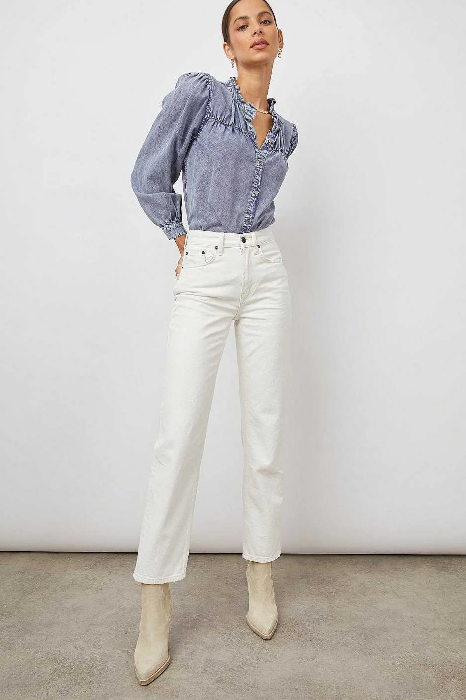 Vrouwen Rails Camille Top - Sapphire Acid Wash