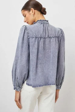 Vrouwen Rails Camille Top - Sapphire Acid Wash