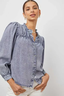 Vrouwen Rails Camille Top - Sapphire Acid Wash