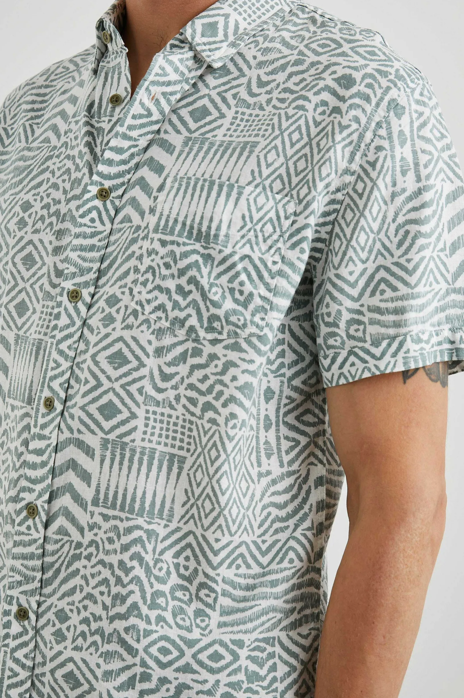 Heren Rails Carson Overhemd - Bambu Blok Kalamata