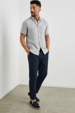 Heren Rails Carson Overhemd - Chambray Rode Streep