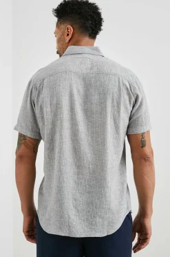 Heren Rails Carson Overhemd - Chambray Rode Streep