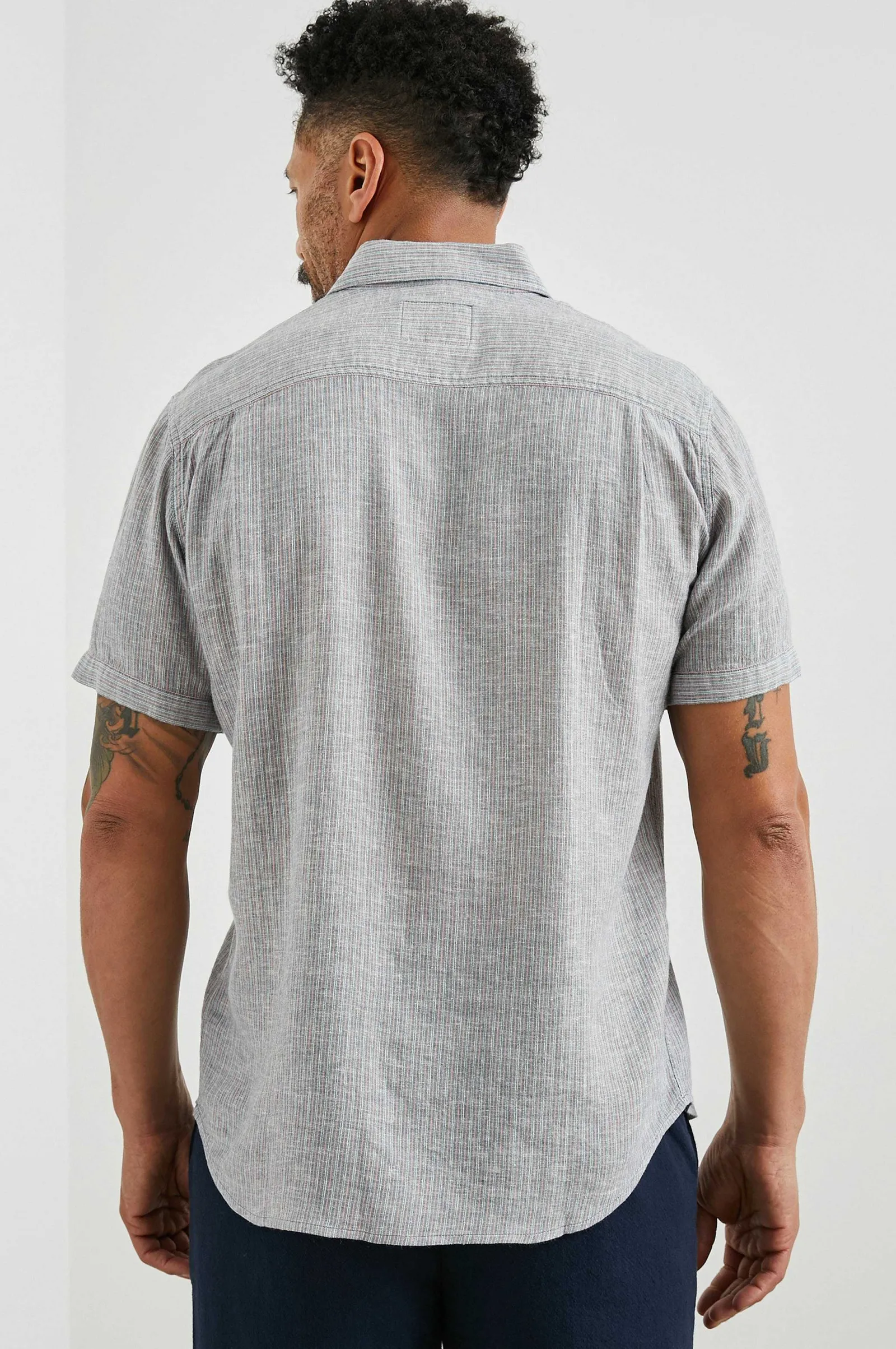 Heren Rails Carson Overhemd - Chambray Rode Streep