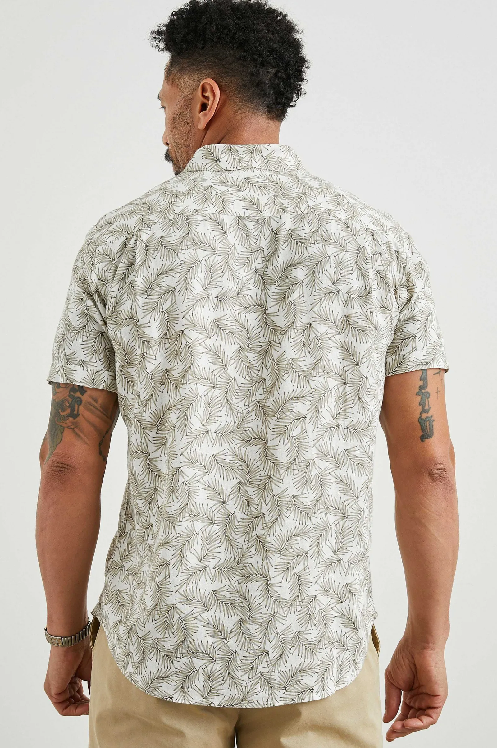 Heren Rails Carson Overhemd - Palm Amerikano Wit