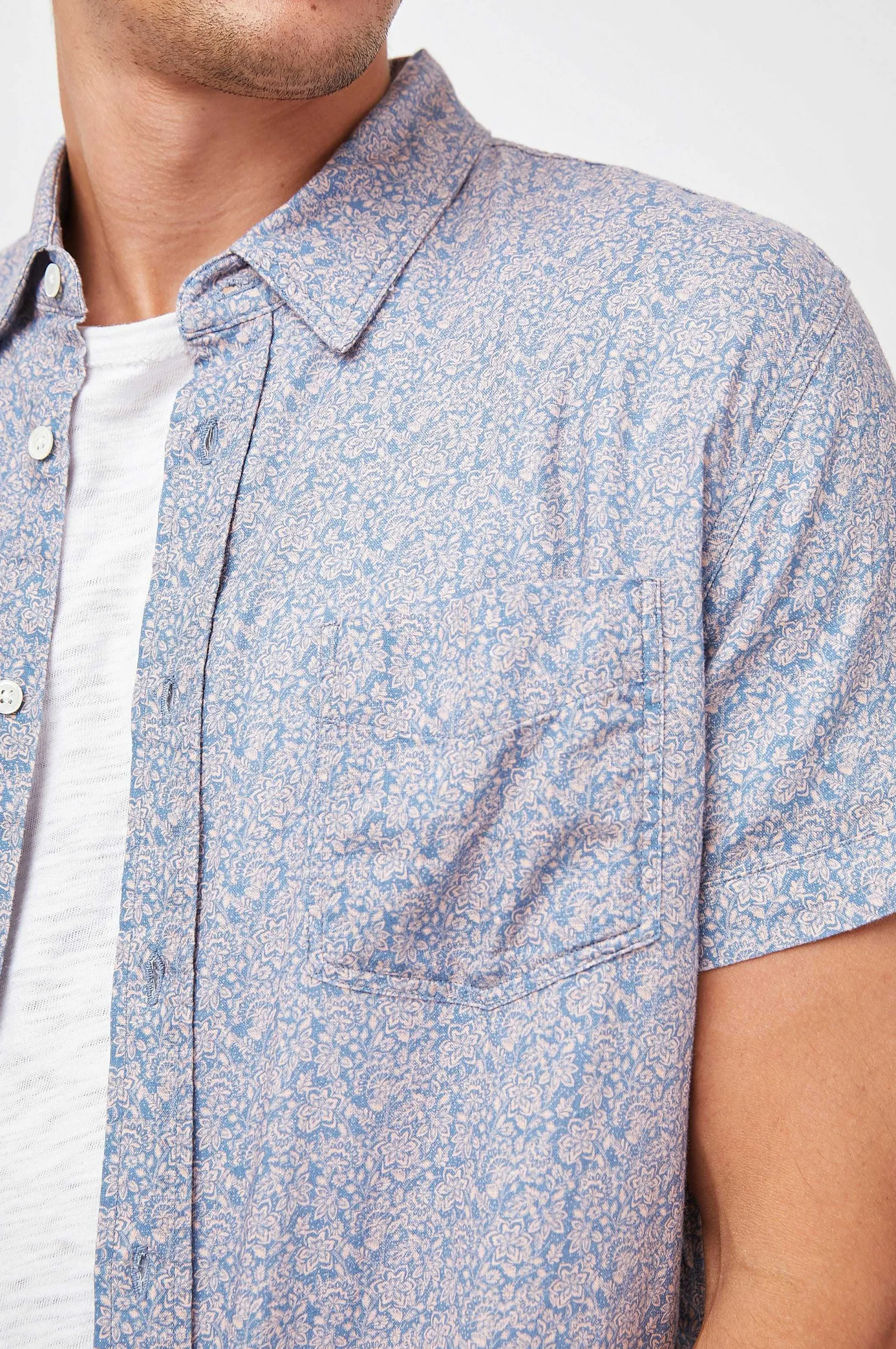 Heren Rails Carson Shirt - Flora Bloom Perzik