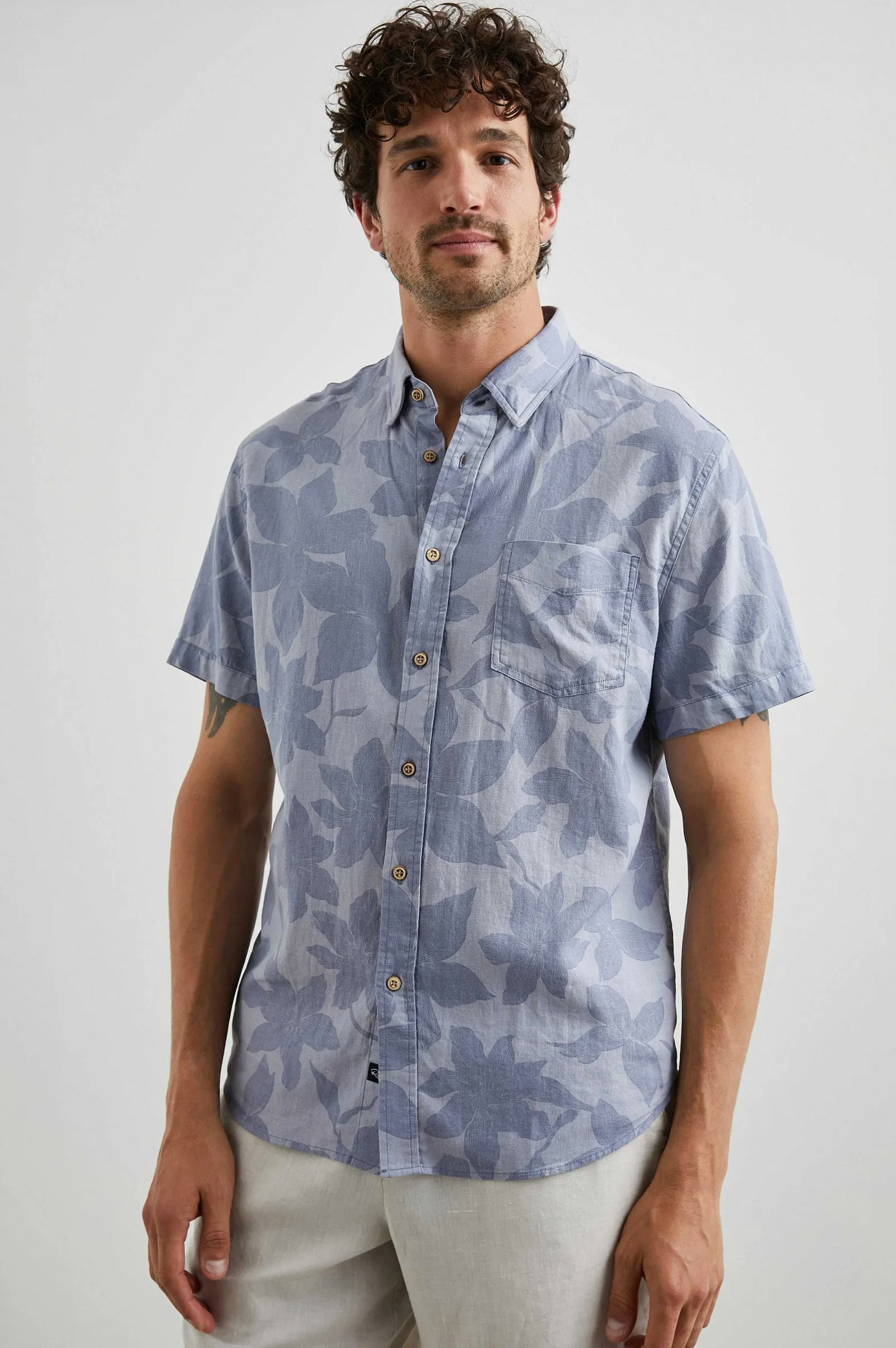 Heren Rails Carson Shirt - Tuin Zand Orchidee