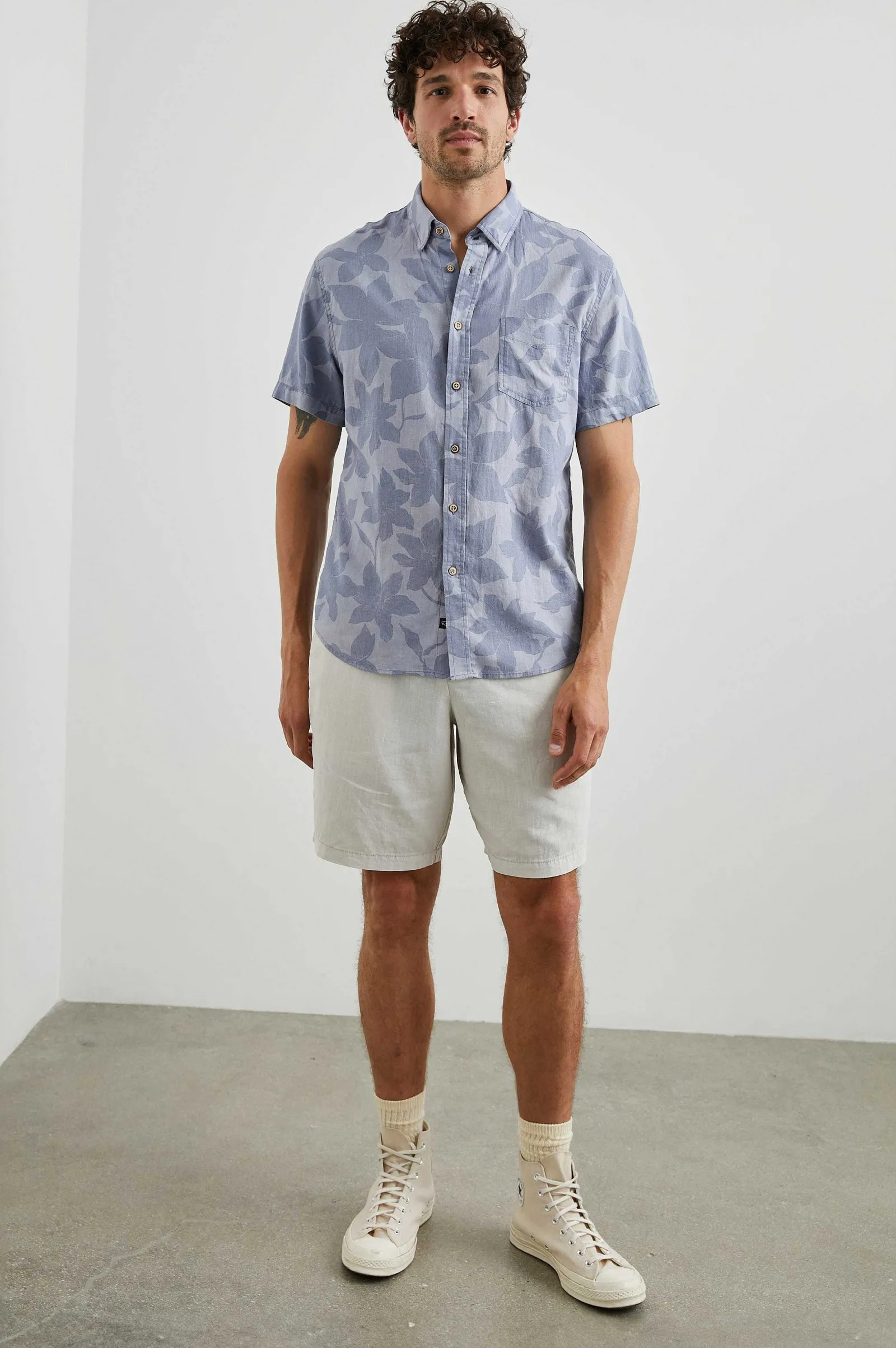 Heren Rails Carson Shirt - Tuin Zand Orchidee