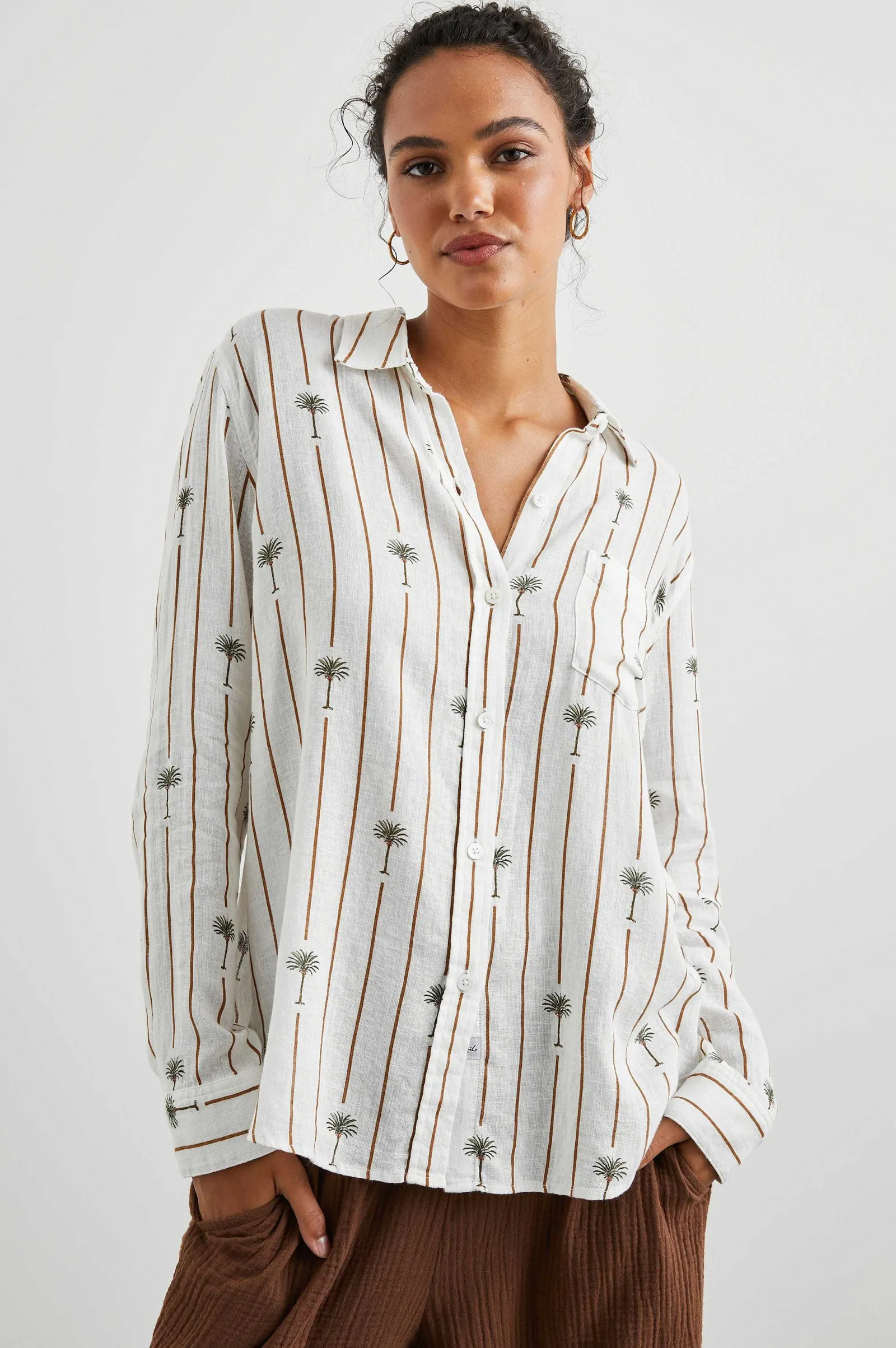Vrouwen Rails Charli Shirt - Gestreepte Palmen