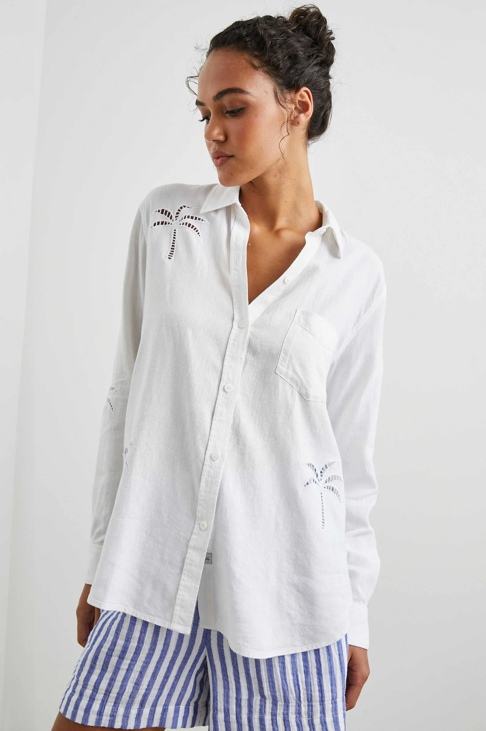 Vrouwen Rails Charli Shirt - Wit Palmoogje