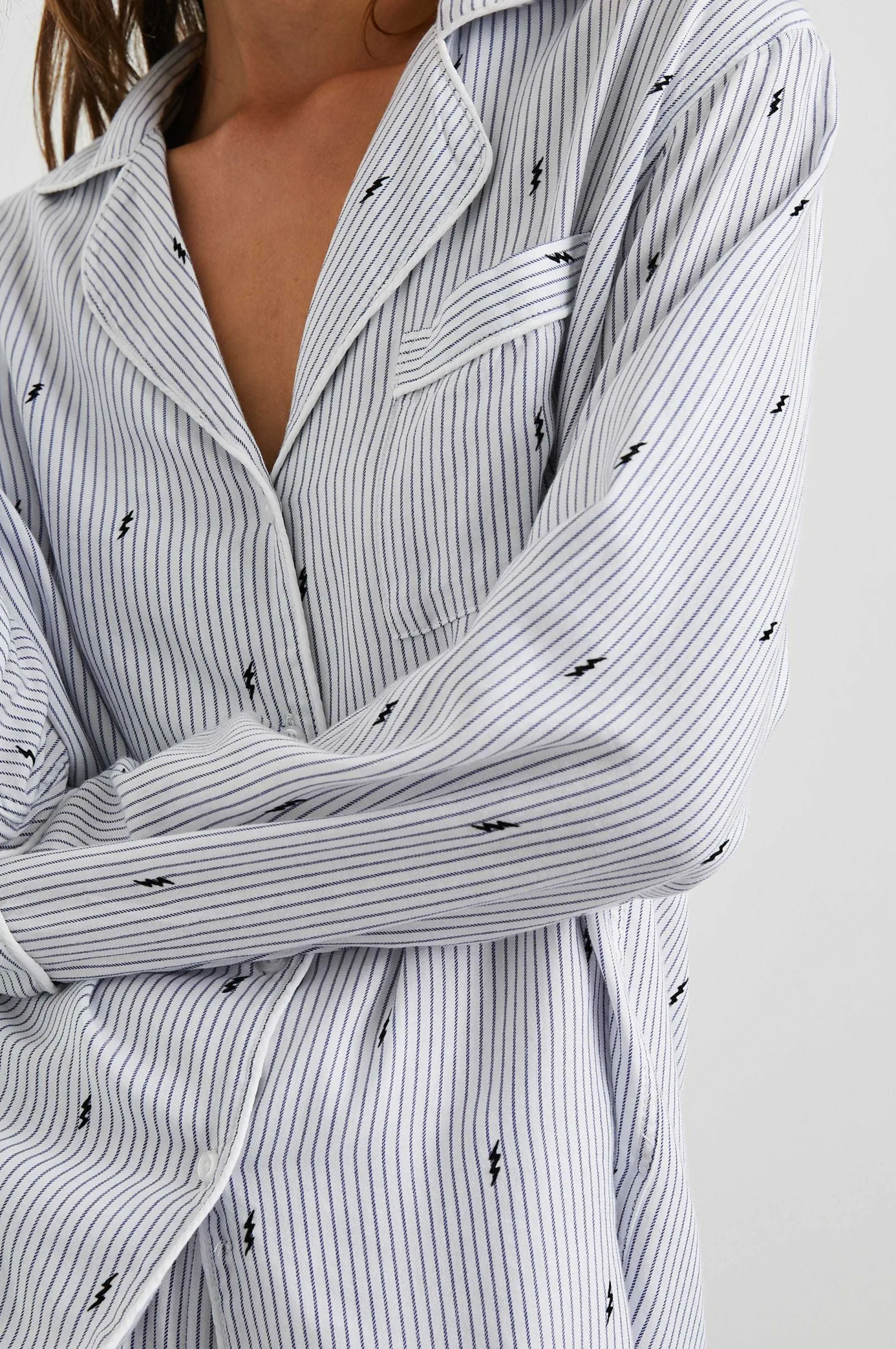 Vrouwen Rails Clara Pyjamaset - Gevlokkeerde Bliksem Krijtstreep