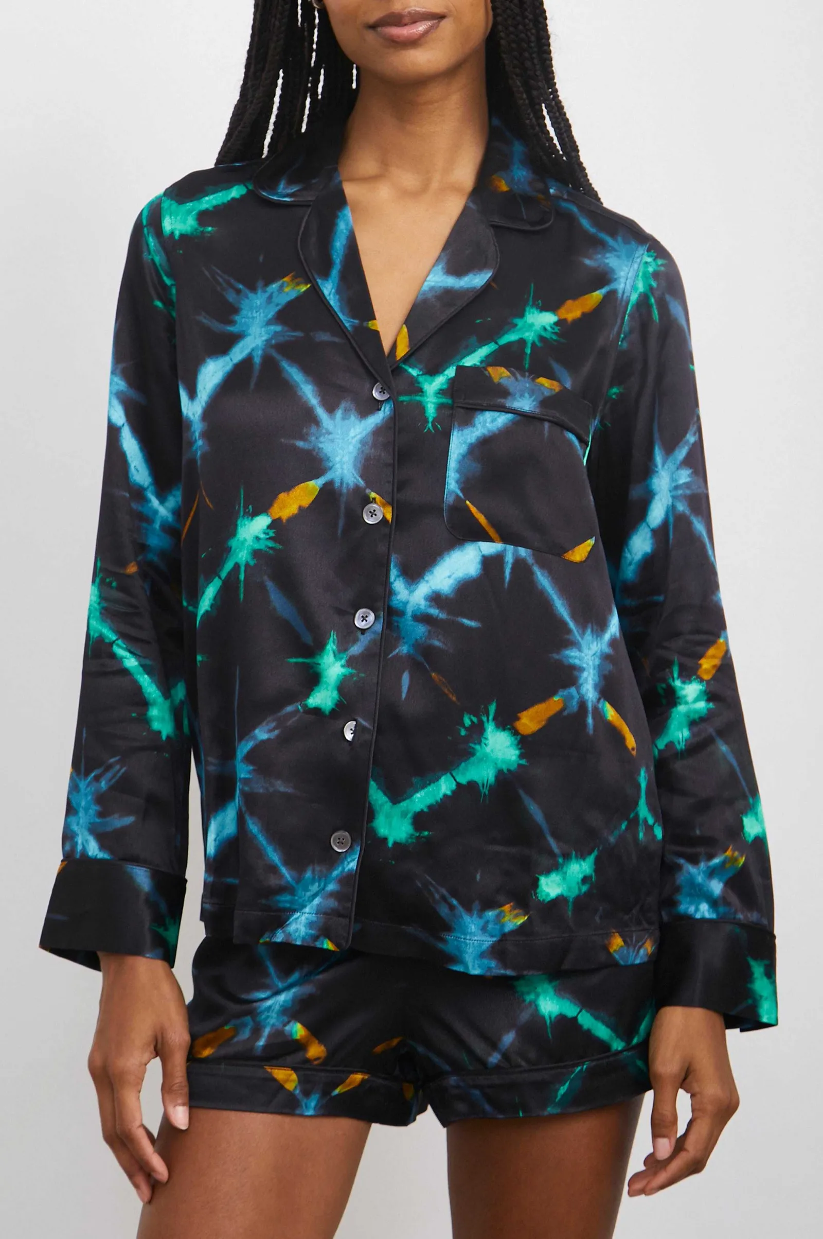 Vrouwen Rails Clarise Pyjamaset - Zwart Neon Ikat