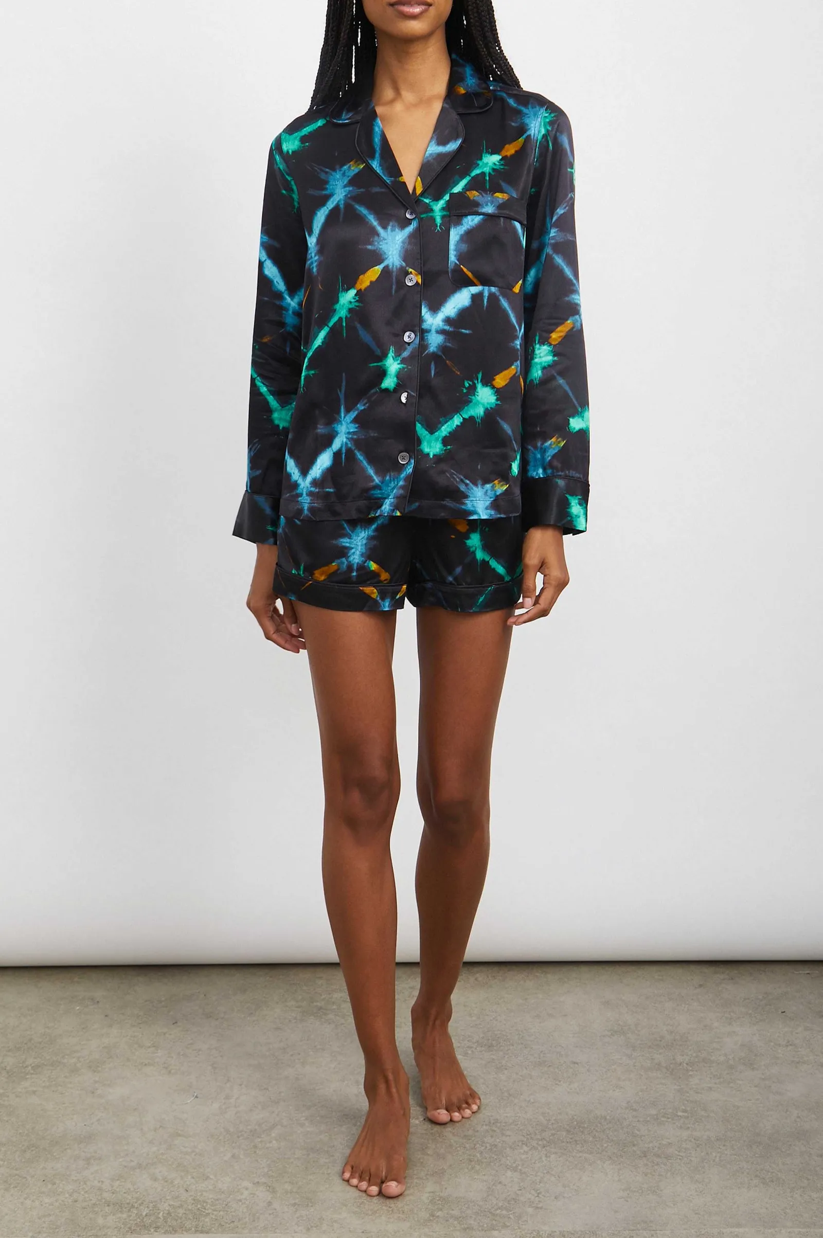 Vrouwen Rails Clarise Pyjamaset - Zwart Neon Ikat