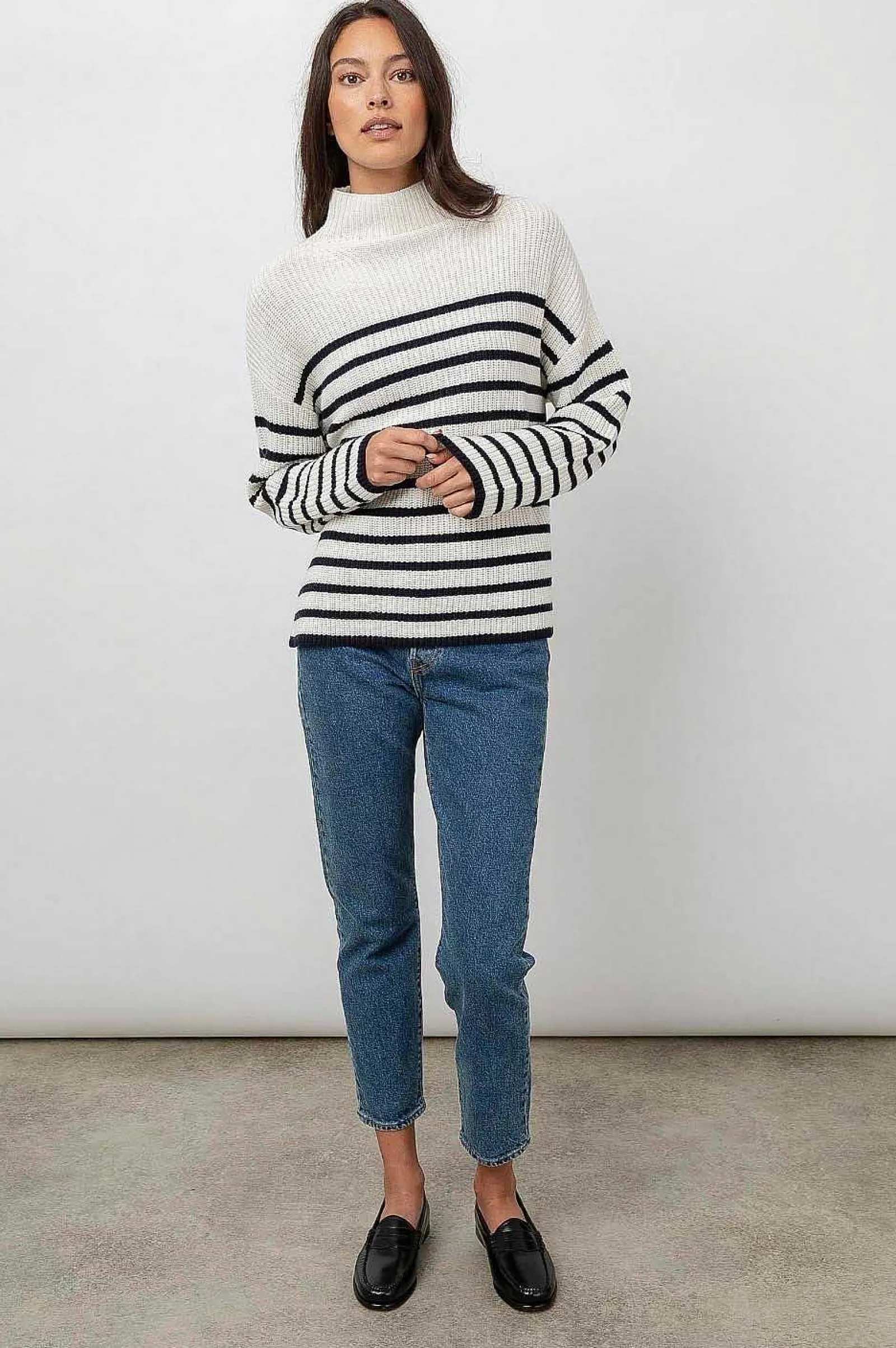 Vrouwen Rails Claudia Trui - Creme Marine Stripe