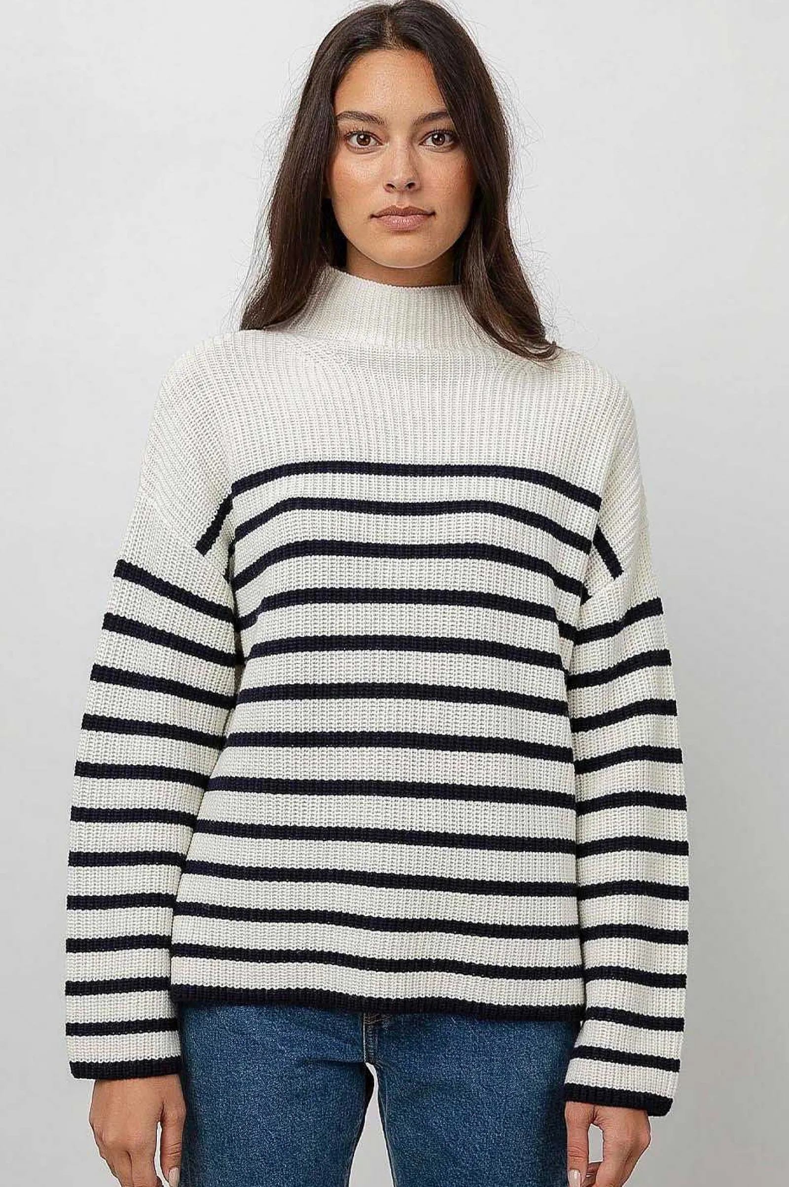 Vrouwen Rails Claudia Trui - Creme Marine Stripe