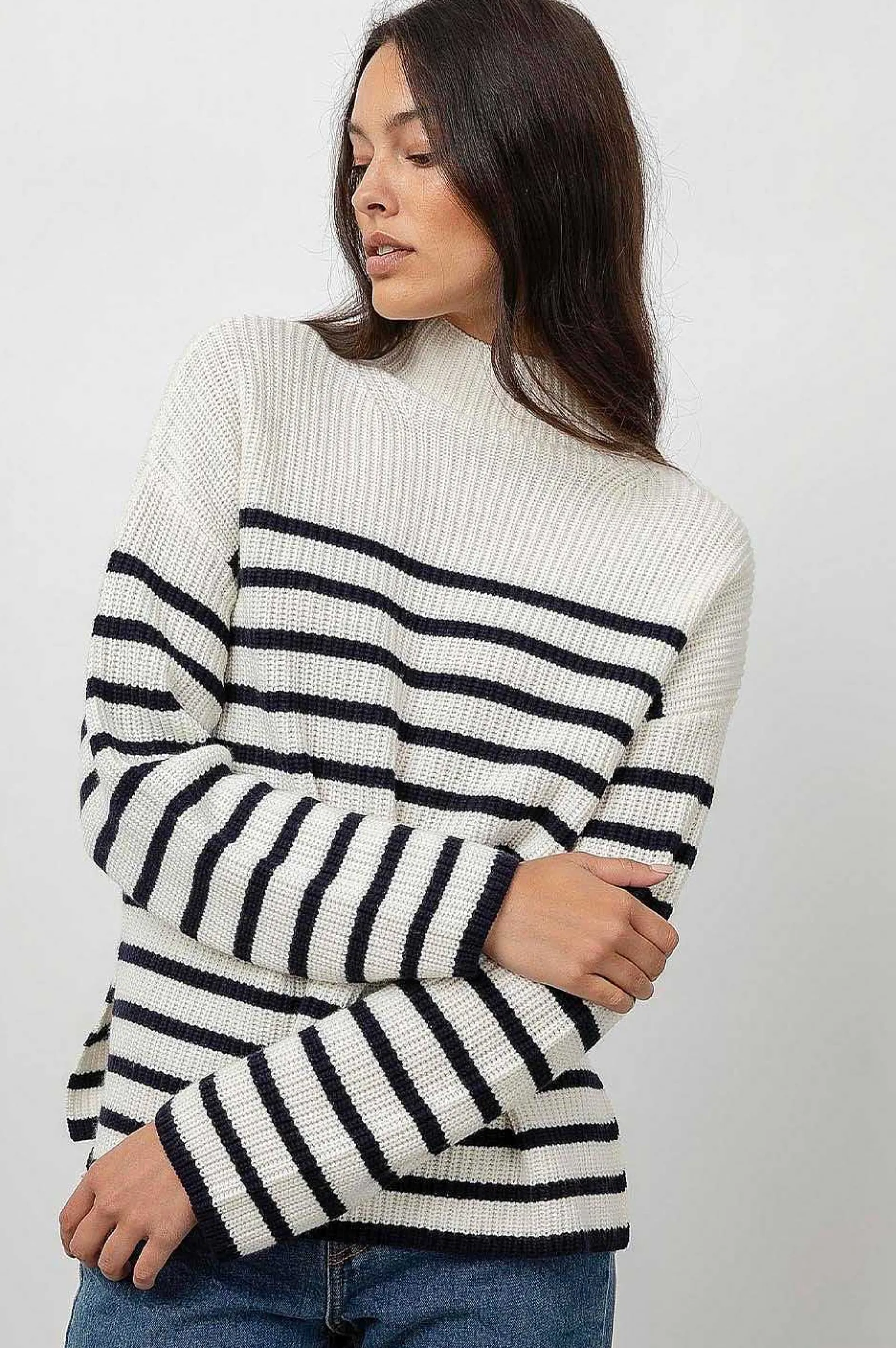 Vrouwen Rails Claudia Trui - Creme Marine Stripe