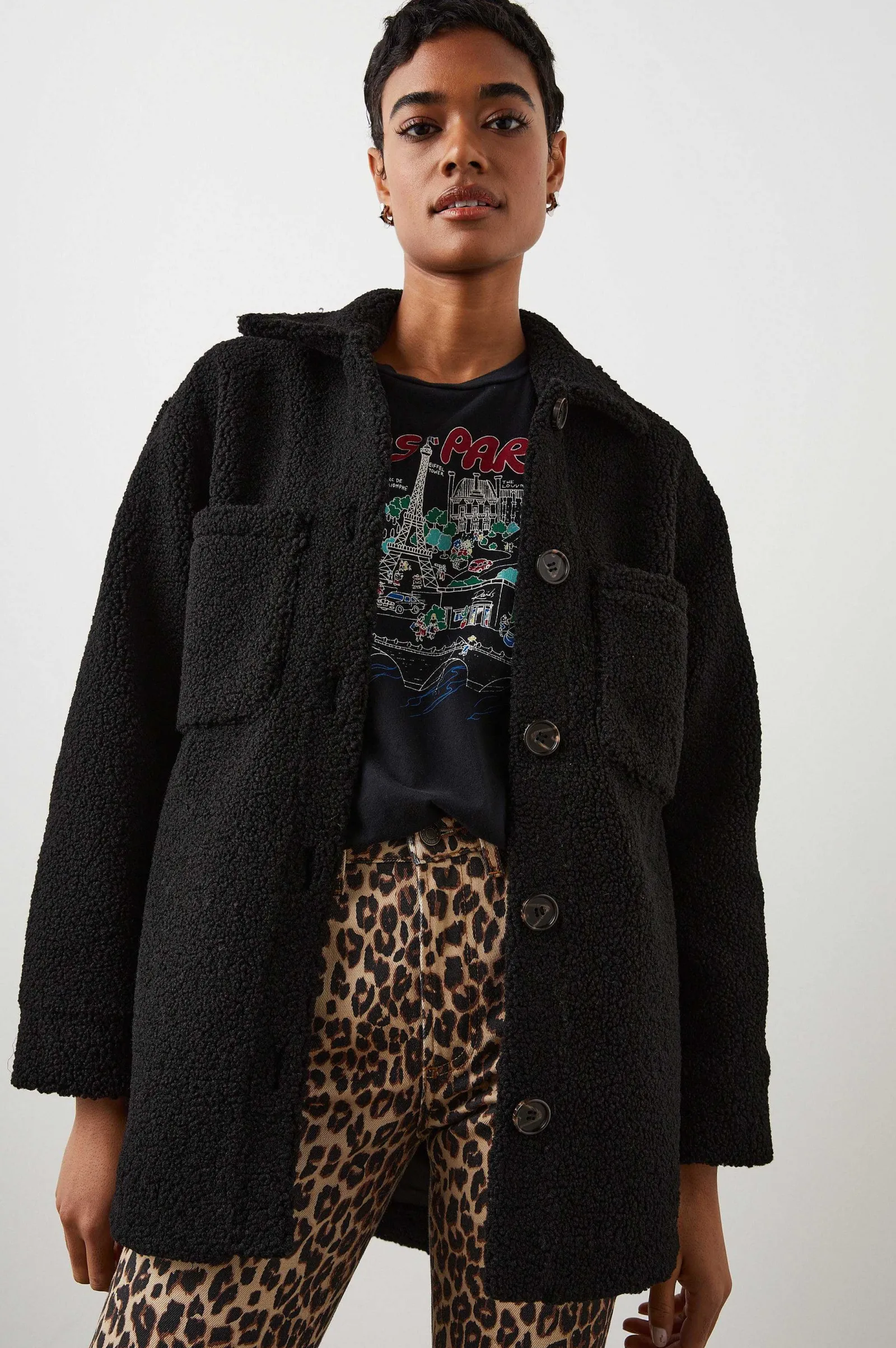Vrouwen Rails Connie Shirtjas - Zwart Teddy