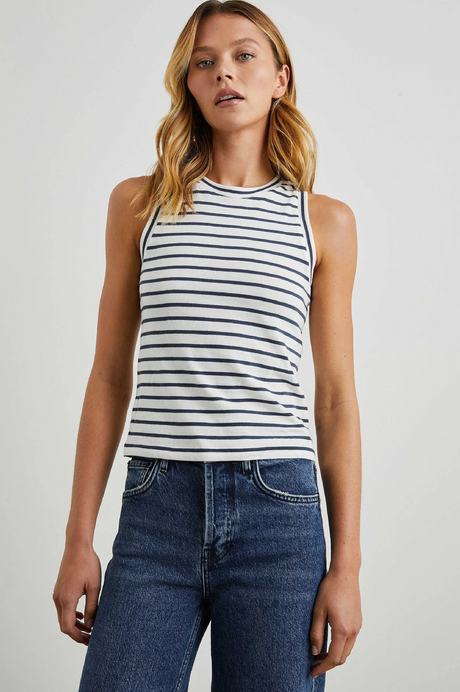 Vrouwen Rails De Racer Tank - Sailor Stripe Marine