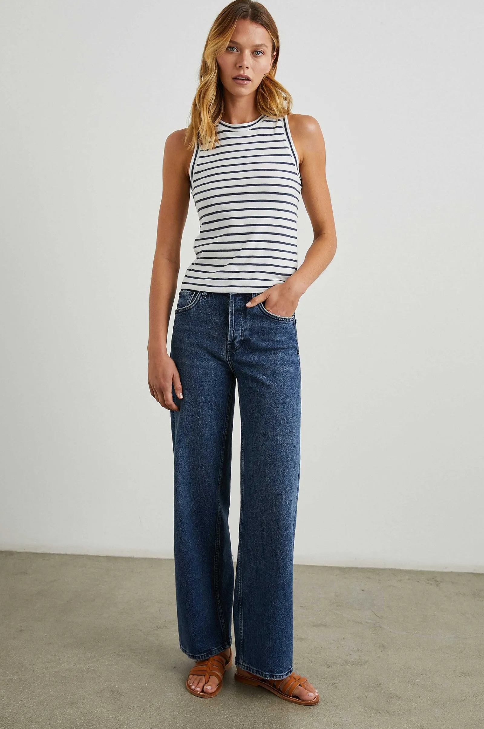 Vrouwen Rails De Racer Tank - Sailor Stripe Marine