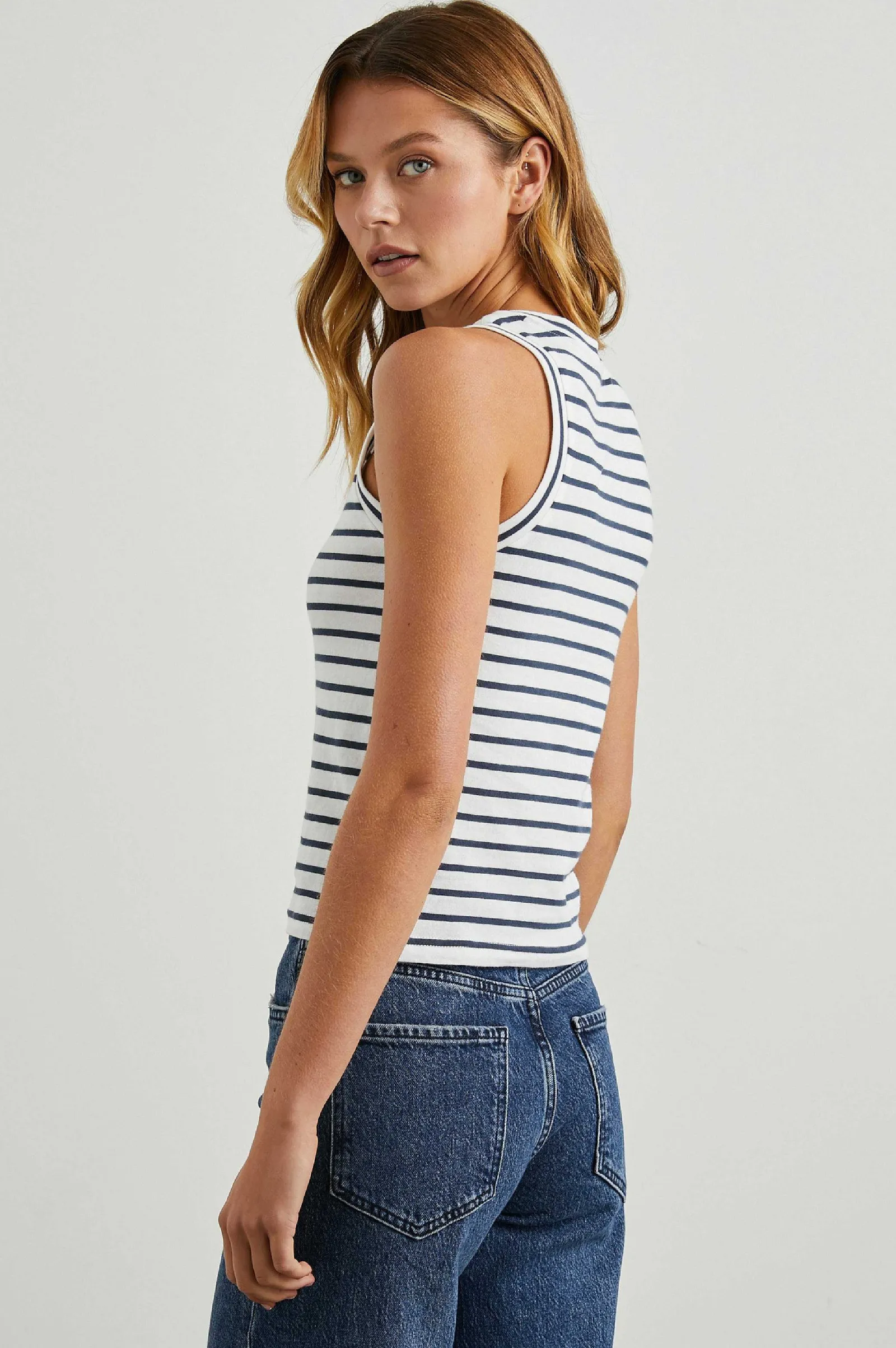 Vrouwen Rails De Racer Tank - Sailor Stripe Marine