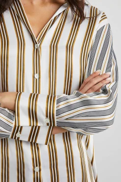 Vrouwen Rails Dorian Overhemd - Bronzen Mix Streep