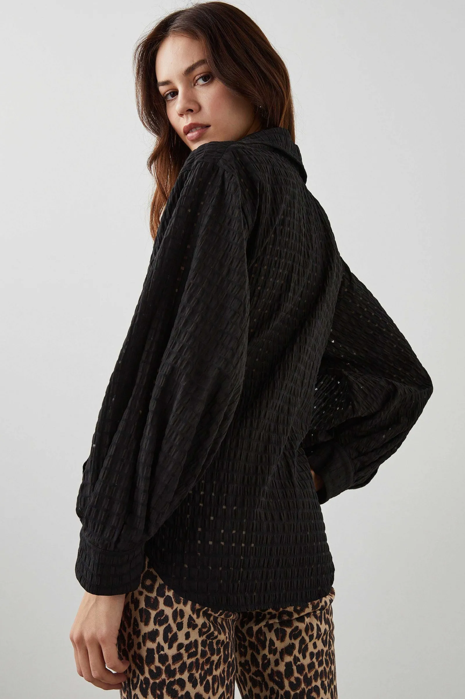 Vrouwen Rails Eileen Top - Zwarte Seersucker