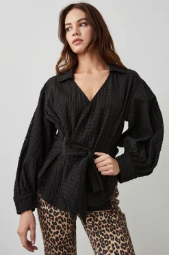 Vrouwen Rails Eileen Top - Zwarte Seersucker
