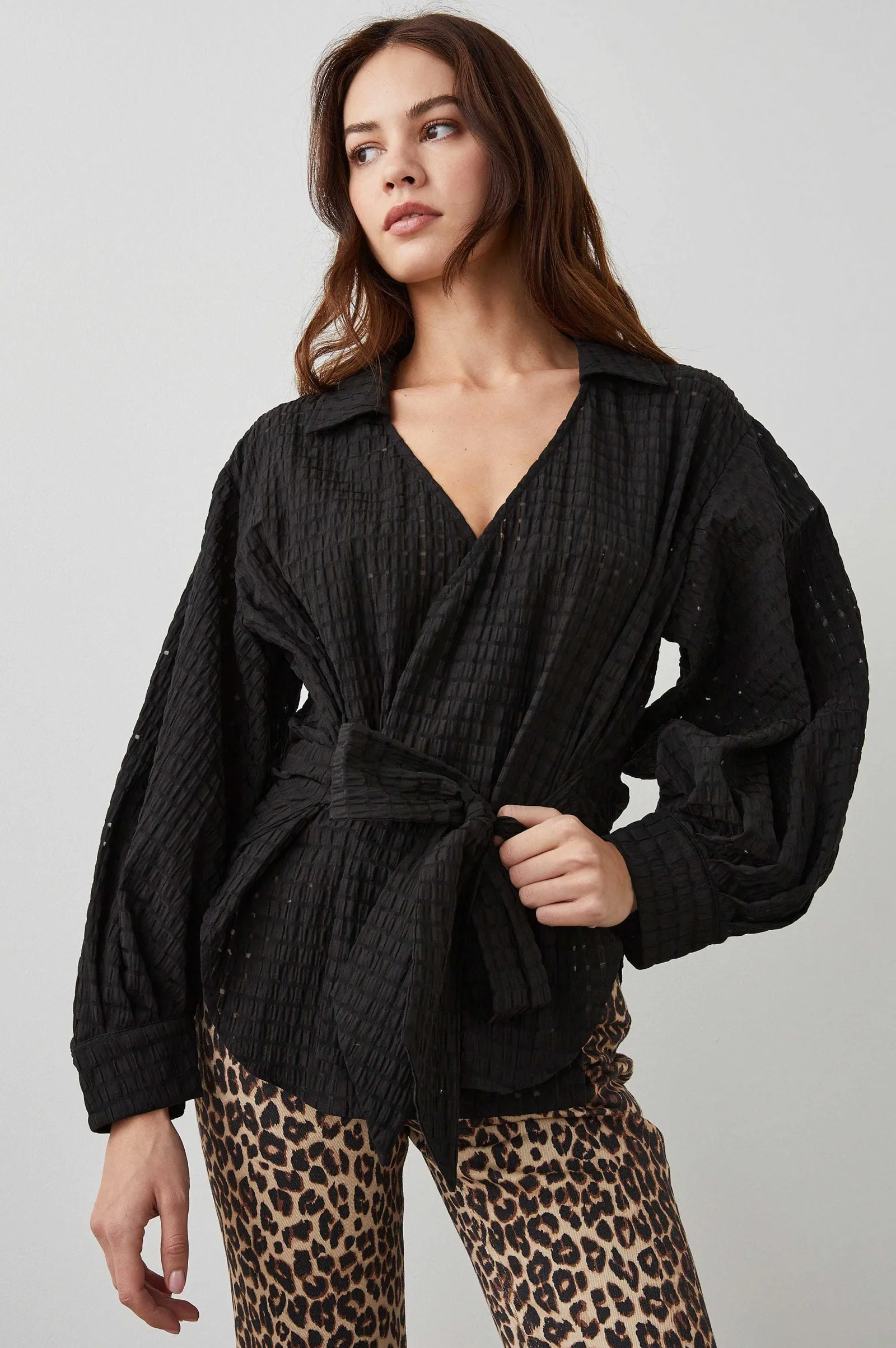 Vrouwen Rails Eileen Top - Zwarte Seersucker