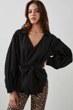 Vrouwen Rails Eileen Top - Zwarte Seersucker