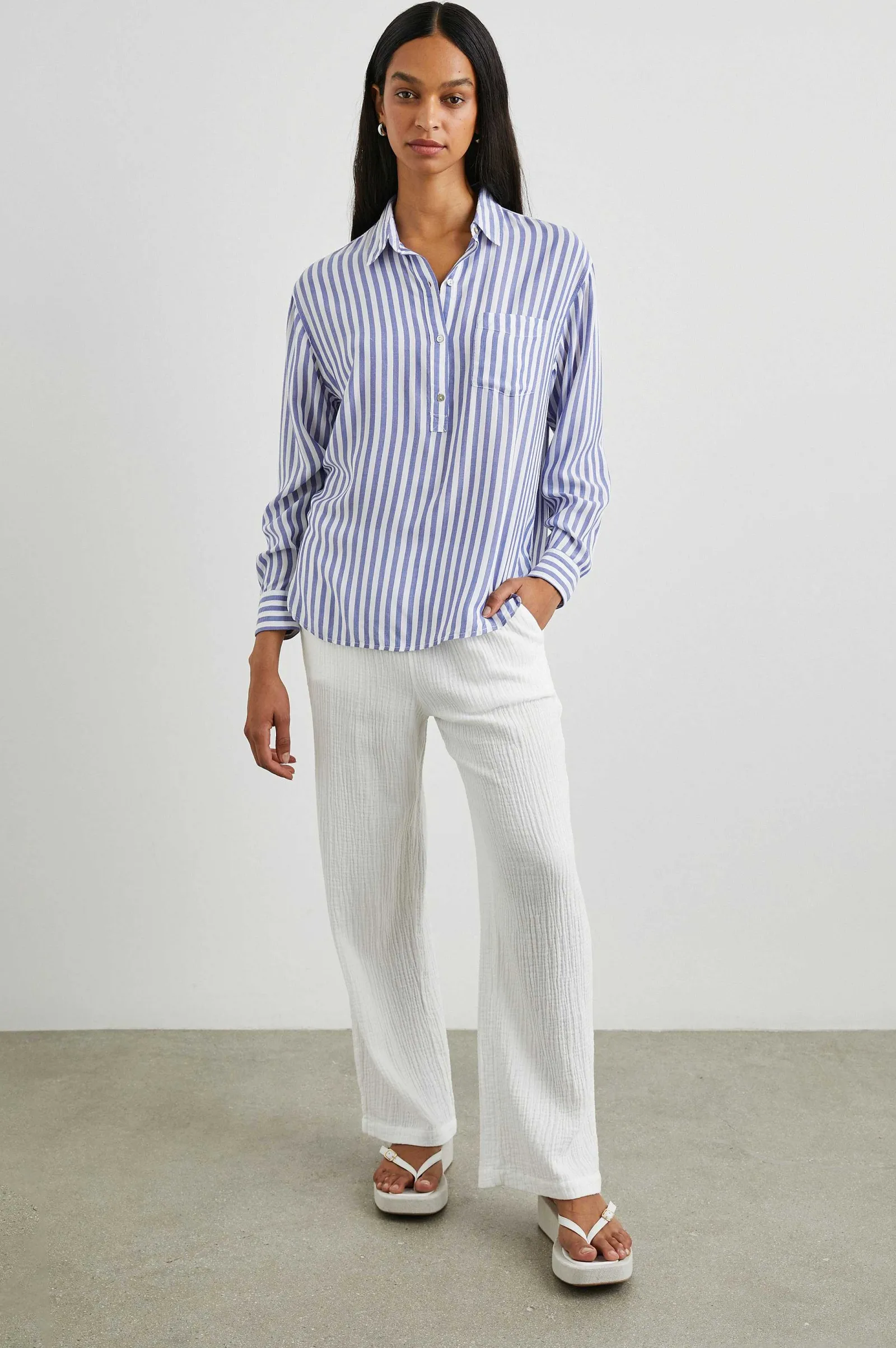 Vrouwen Rails Elle Overhemd - Blauw Witte Streep