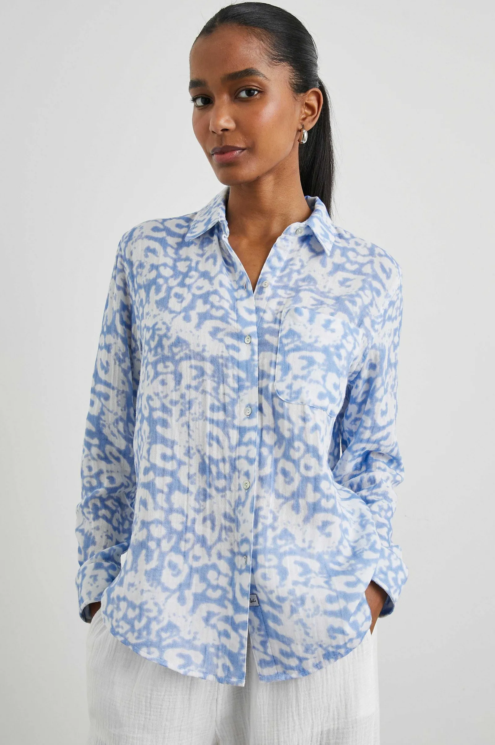 Vrouwen Rails Ellis Shirt - Blauwe Verspreide Cheetah
