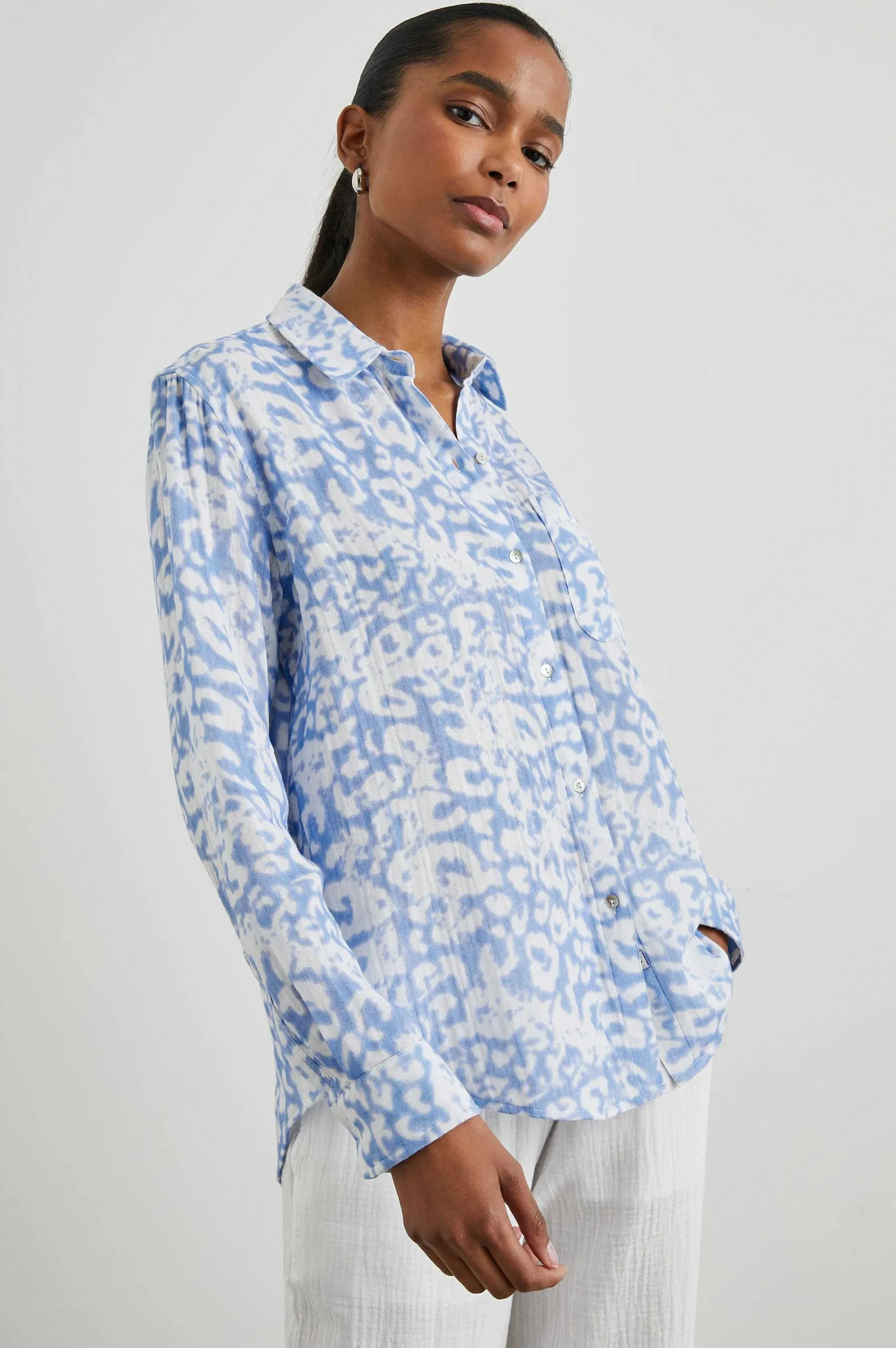 Vrouwen Rails Ellis Shirt - Blauwe Verspreide Cheetah