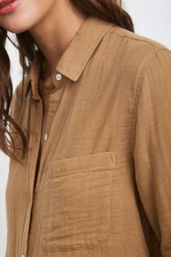 Vrouwen Rails Ellis Shirt - Geroosterde Kokosnoot