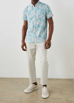 Heren Rails Fairfax Overhemd - Palm Schaduw Aqua