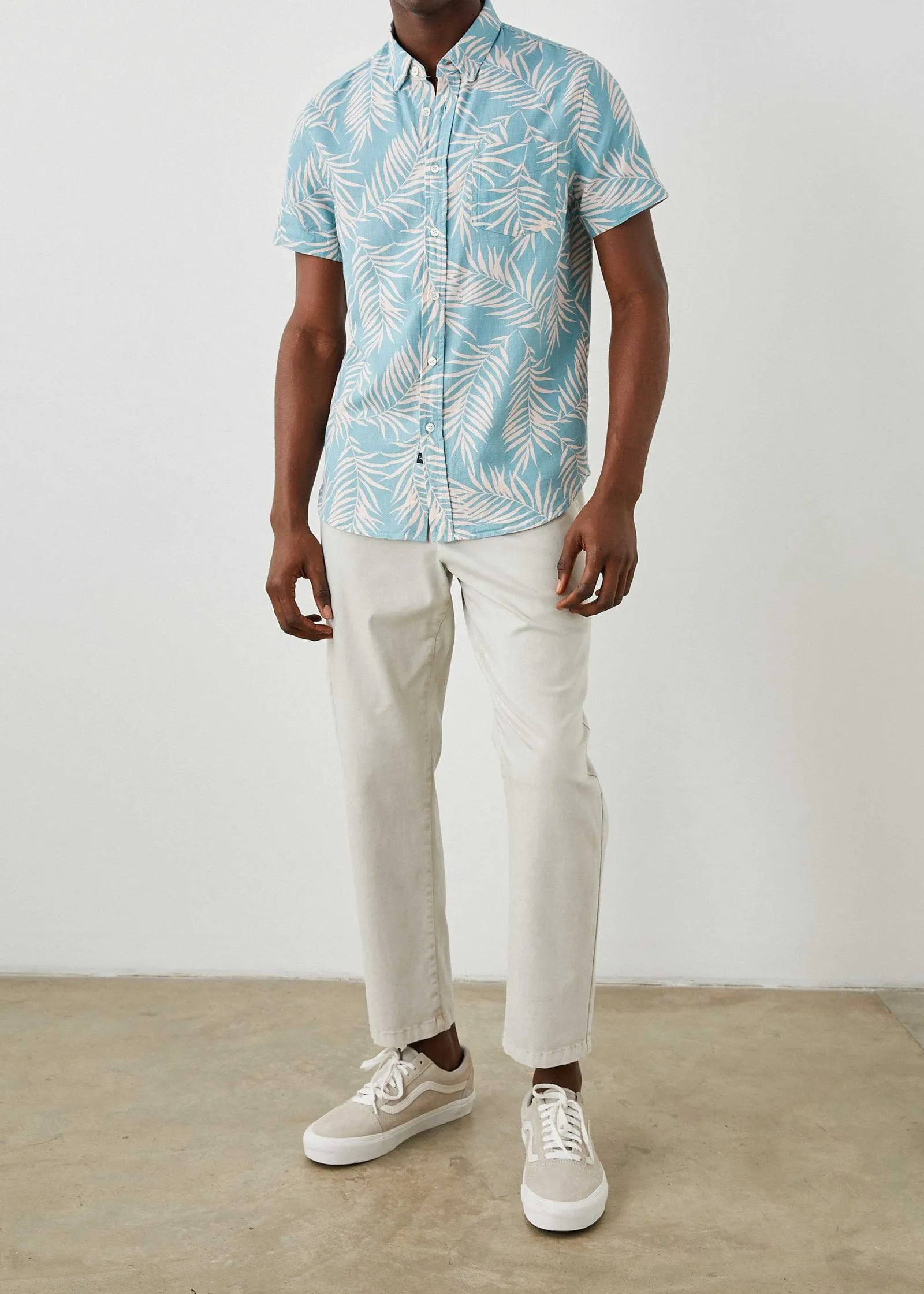 Heren Rails Fairfax Overhemd - Palm Schaduw Aqua