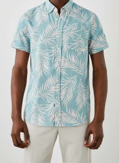 Heren Rails Fairfax Overhemd - Palm Schaduw Aqua