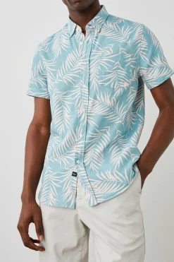 Heren Rails Fairfax Overhemd - Palm Schaduw Aqua